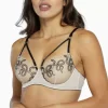 Dakota Snake High Apex Bra W/ Overbust Straps (Black/Peach)>Bettie Page Outlet