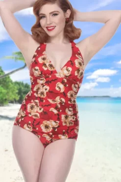 Geisha W/ Halter Ruched>Bettie Page Clearance