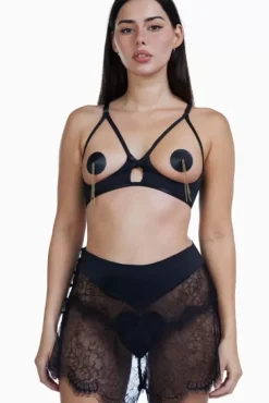 Heart French Knicker (Black)>Bettie Page