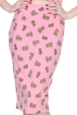 High Time Skirt (Pink Pineapples)>Bettie Page Online