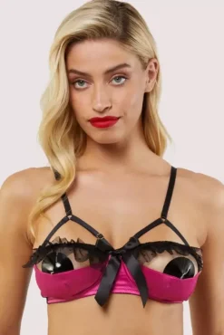Inga Pink Ruffle Balconette Bra>Bettie Page Online