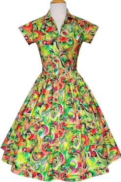 Kelly Dress (Proud Peacock)>Bettie Page Clearance