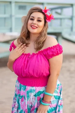 La Fiesta Top (Fuchsia) By>Bettie Page New