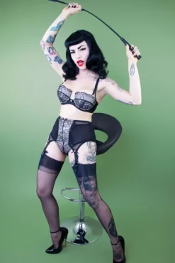 Lace 4 Strap Suspender Belt By><noscript><img width=