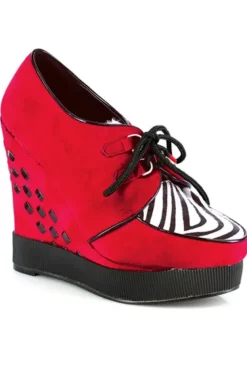 Lux Wedge (Red/White) By>Bettie Page Clearance