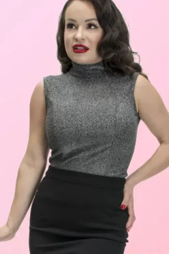 Nicole Top (Silver) By>Bettie Page Hot