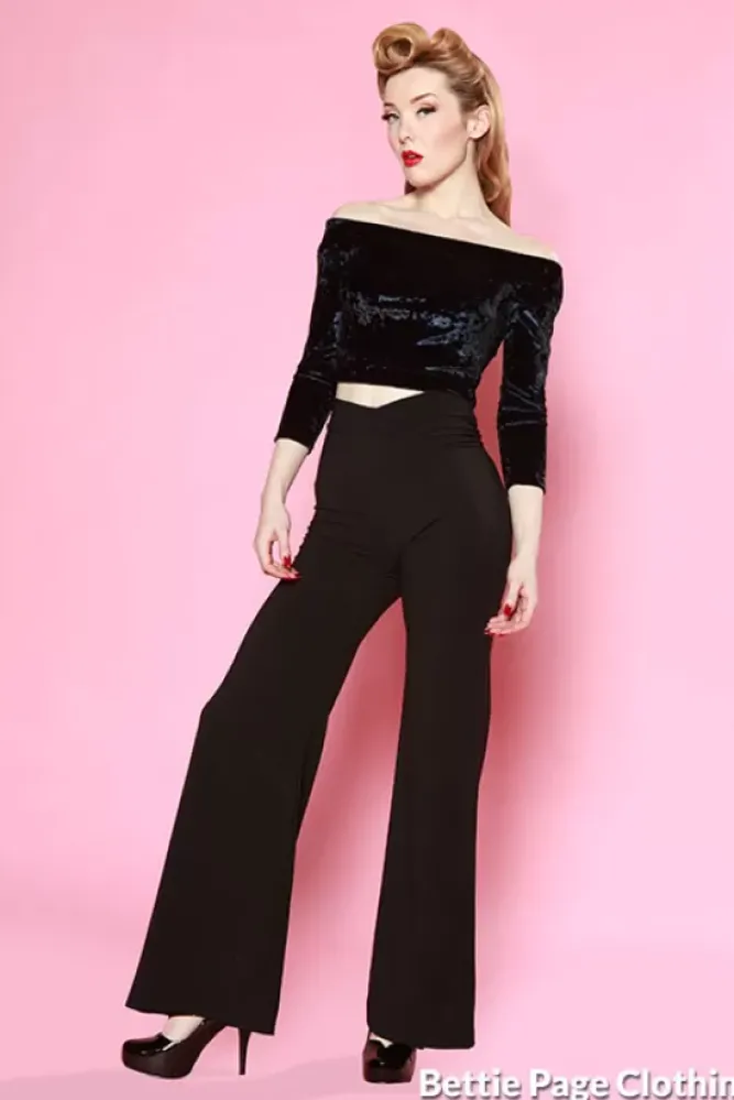 Shop Till You Drop Top (Navy Velvet) By>Bettie Page Hot