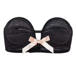 Spiral Stitch Overwire Bra (Black/Peach) By>Bettie Page Best
