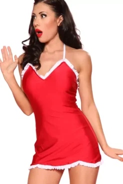 Swatch W/ Ruffled Dress (Red/White)>Bettie Page Clearance