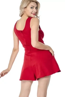 Sweetheart Romper (Red) By>Bettie Page Outlet