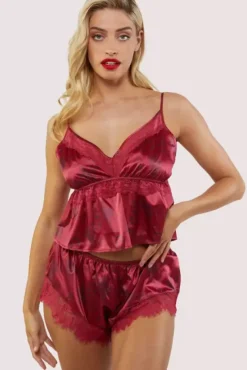 Tattoo Print Red Lace Cami & Short Set>Bettie Page Best